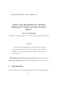 Gr¨ uss Type Inequalities for Forward Difference of Vectors in Inner Product Spaces