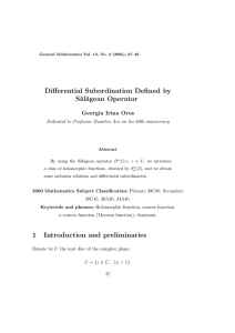 Differential Subordination Defined by S˘ al˘ agean Operator