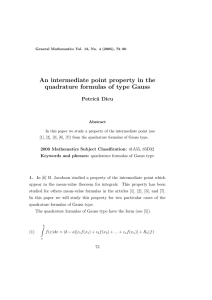 An intermediate point property in the quadrature formulas of type Gauss Petric˘