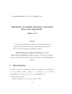 Subclasses of starlike functions associated with some hyperbola Mugur Acu 1