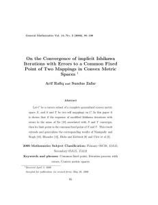 On the Convergence of implicit Ishikawa