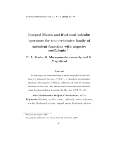 Integral Means and fractional calculus operators for comprehensive family of