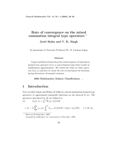 Rate of convergence on the mixed summation integral type operators 1