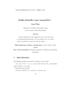 Duffin-Schaeffer type inequalities Ioan Popa 1 Dedicated to Professor Alexandru Lupa¸s