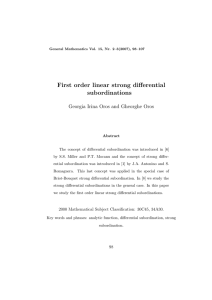First order linear strong diﬀerential subordinations Georgia Irina Oros and Gheorghe Oros