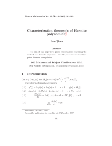 Characterization theorem s of Hermite s ′