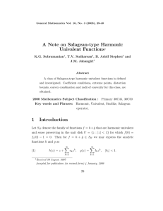 A Note on Salagean-type Harmonic Univalent Functions K.G. Subramanian , T.V. Sudharsan