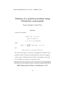 Solution of a polylocal problem using Tchebychev polynomials Eugen Dr˘ aghici, Daniel Pop