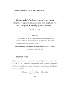 Voronovskaja’s theorem and the exact degree of approximation for the derivatives