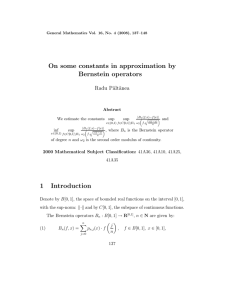 On some constants in approximation by Bernstein operators Radu P˘ alt˘