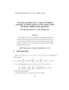 Cauchy problem for a class of elliptic Fuchsian differential operator