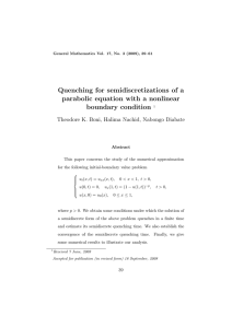 Quenching for semidiscretizations of a parabolic equation with a nonlinear boundary condition