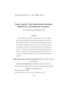 Some analytic and multivalent functions defined by subordination property