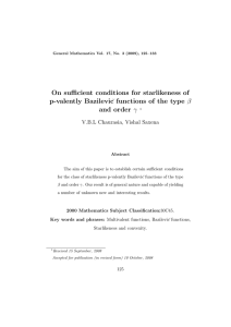 On sufficient conditions for starlikeness of β γ V.B.L Chaurasia, Vishal Saxena