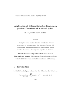 Application of Differential subordination on p-valent Functions with a fixed point