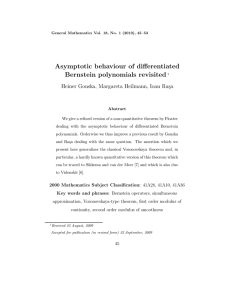 Asymptotic behaviour of differentiated Bernstein polynomials revisited