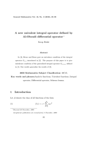 A new univalent integral operator defined by Al-Oboudi differential operator Serap Bulut