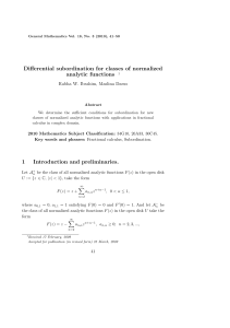 Differential subordination for classes of normalized analytic functions