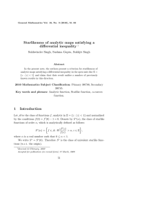 Starlikeness of analytic maps satisfying a differential inequality