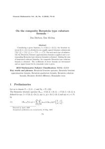 On the composite Bernstein type cubature formula Dan B˘ arbosu, Dan Micl˘