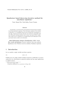 Quadrature based three-step iterative method for non-linear equations