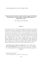 Common fixed points and invariant approximations R nonconvex sets T.D. Narang, Sumit Chandok