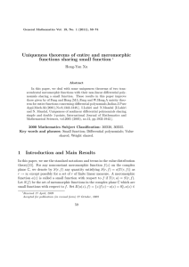 Uniqueness theorems of entire and meromorphic functions sharing small function Hong-Yan Xu