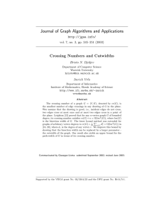 Journal of Graph Algorithms and Applications Crossing Numbers and Cutwidths