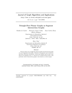 Journal of Graph Algorithms and Applications Triangle-Free Planar Graphs as Segment