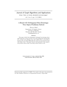 Journal of Graph Algorithms and Applications 1-Bend 3-D Orthogonal Box-Drawings: