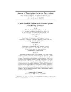 Journal of Graph Algorithms and Applications Approximation algorithms for some graph