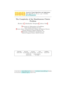 The Complexity of the Simultaneous Cluster Problem Zhentao Li