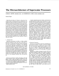 The Microarchitecture of Superscalar Processors JAMES E. SMITH, GURINDAR