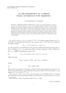 ON THE DISTRIBUTION OF A CERTAIN FAMILY OF FIBONACCI TYPE SEQUENCES G ;G