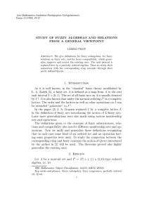 STUDY OF FUZZY ALGEBRAS AND RELATIONS FROM A GENERAL VIEWPOINT