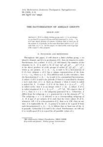 15 THE FACTORIZATION OF ABELIAN GROUPS Acta Mathematica Academiae Paedagogicae Nyregyhaziensis (1999), 9{18