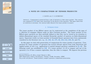 A NOTE ON COMPACTNESS OF TENSOR PRODUCTS