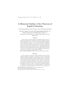 A Historical Outline of the Theorem of Implicit Functions