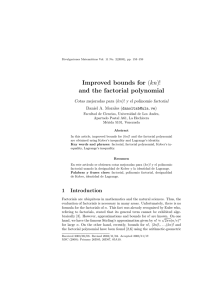 kn and the factorial polynomial Cotas mejoradas para Daniel A. Morales ()