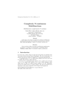 Completely N-continuous Multifunctions Multifunciones completamente N-continuas Erdal Ekici ()