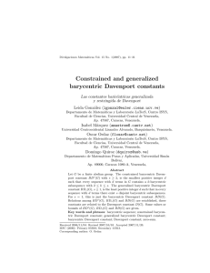 Constrained and generalized barycentric Davenport constants Las constantes baric´entricas generalizada