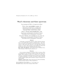Weyl’s theorems and Kato spectrum Pietro Aiena ()