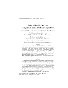 Controllability of the Benjamin-Bona-Mahony Equation Controlabilidad de la Ecuaci´on de Benjamin-Bona-Mahony