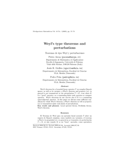 Weyl’s type theorems and perturbations Teoremas de tipo Weyl y perturbaciones