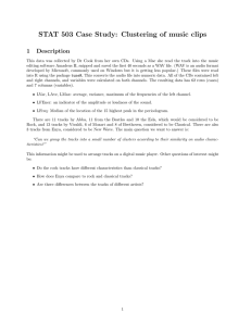 STAT 503 Case Study: Clustering of music clips 1 Description