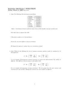 Statistics 503 Exam 1 SOLUTION Friday, March 11 2005