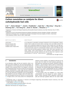 Carbon nanotubes as catalysts for direct carbohydrazide fuel cells Ji Qi ,