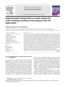 Supported gold nanoparticles as anode catalyst for (AEM-DGFC)