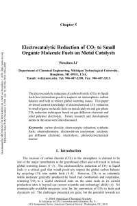 Electrocatalytic Reduction of CO to Small Organic Molecule Fuels on Metal Catalysts