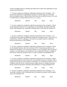 Circle the multiple testing or estimation procedure that would be... situation described below.